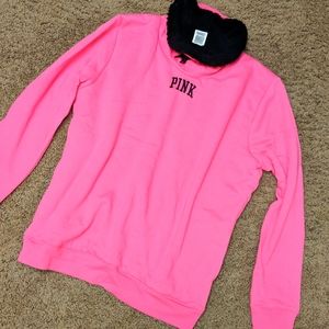 Victoria's secrets Pink Sherpa sweatshirt. Size small.NWOT
